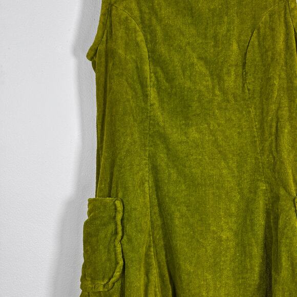 Vintage 1970s Bardinella Designs Terry Cloth Vest Olive Green Cover Up Button Up - Picture 14 of 16